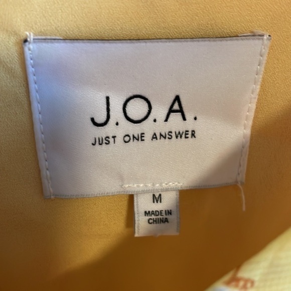 J.O.A. Just One Answer Puff Sleeve Midi Dress Women’s Size Medium Floral Yellow - Picture 8 of 11